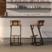 Banqueta Z Alta 95cm Bistrô Madeira Maciça e Aço Carbono Design Industrial e Sustentável - MadeiLed