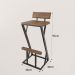 Banqueta Z Alta 95cm Bistrô Madeira Maciça e Aço Carbono Design Industrial e Sustentável - MadeiLed