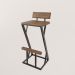 Banqueta Z Alta 95cm Bistrô Madeira Maciça e Aço Carbono Design Industrial e Sustentável - MadeiLed