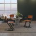 Cadeira Mônaco em Madeira Peroba e Estrutura Metálica – Design Industrial e Durabilidade