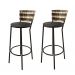 Conjunto 2 Banqueta Alta com Encosto Junco Cappuccino, Aço Carbono, Assento Estofado D28