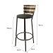 Conjunto 2 Banqueta Alta com Encosto Junco Cappuccino, Aço Carbono, Assento Estofado D28