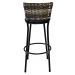 Conjunto 2 Banqueta Alta com Encosto Junco Cappuccino, Aço Carbono, Assento Estofado D28