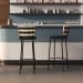 Conjunto 2 Banqueta Alta com Encosto Junco Cappuccino, Aço Carbono, Assento Estofado D28