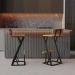 Kit 2 Banqueta Z Alta 95cm Bistrô Madeira Maciça e Aço Carbono Design Industrial - MadeiLed