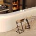 Kit 2 Banqueta Z Alta 95cm Bistrô Madeira Maciça e Aço Carbono Design Industrial - MadeiLed