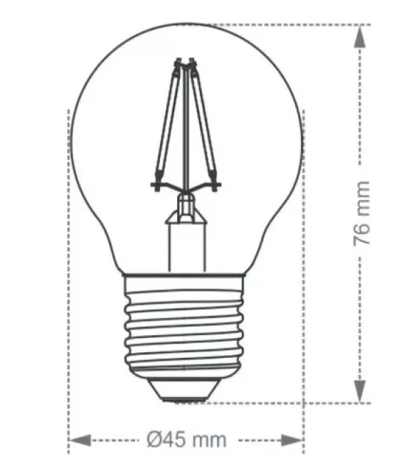 Kit 3 Lâmpada LED Filamento G45 4W Âmbar 2200K Retrô Vintage Decorativa Bivolt
