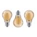 Kit 3 Lâmpada de Filamento LED A60 4W Âmbar 2200K Bivolt Retrô Vintage