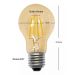 Kit 3 Lâmpada de Filamento LED A60 4W Âmbar 2200K Bivolt Retrô Vintage