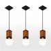 Kit 3 Pendentes Verticais Madeira Capella e Lâmpada Ambar 4w
