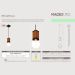 Kit 3 Pendentes Verticais Madeira Capella e Lâmpada Ambar 4w