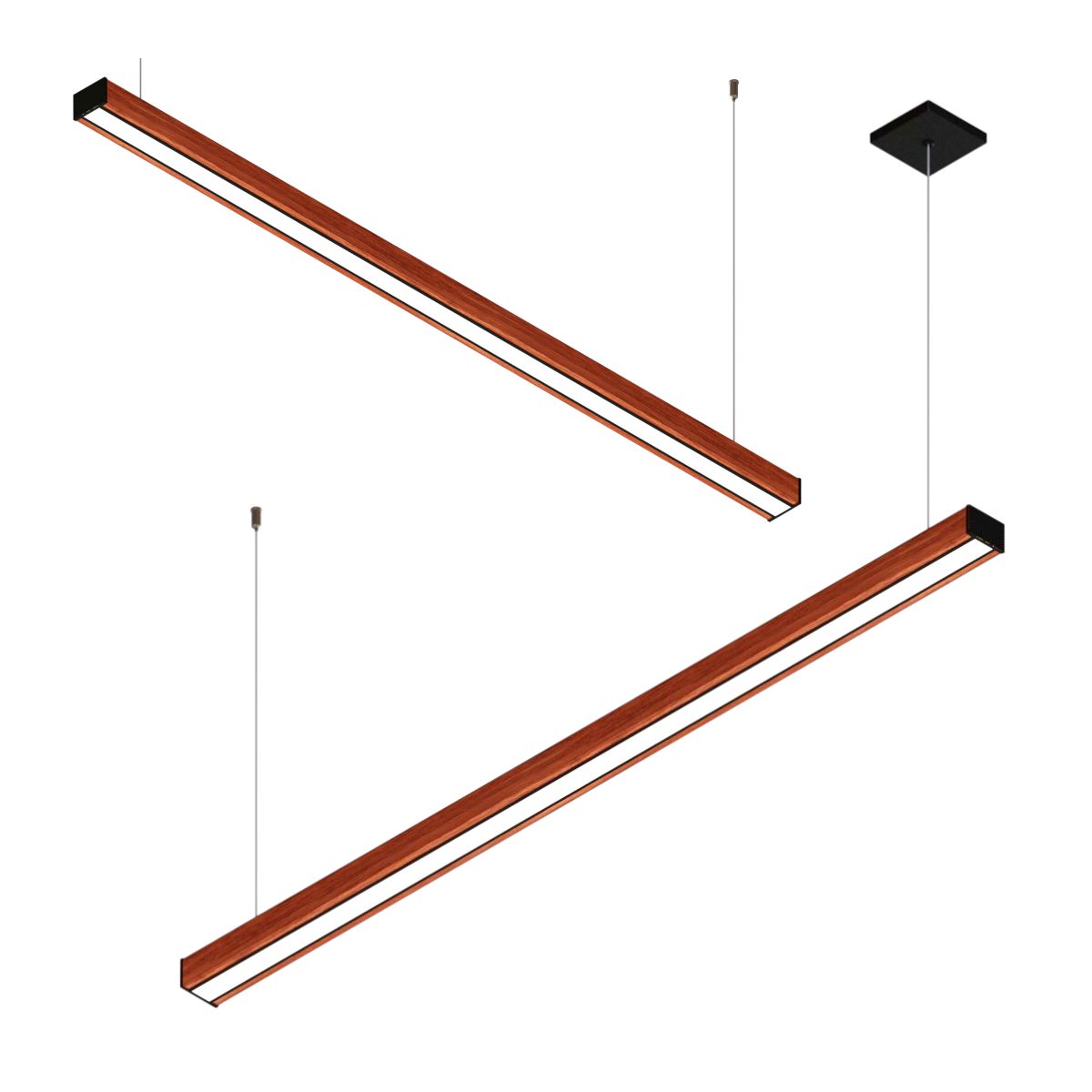 Luminária Pendente Led Dakota 36w 4000lm Bivolt em Madeira Maciça