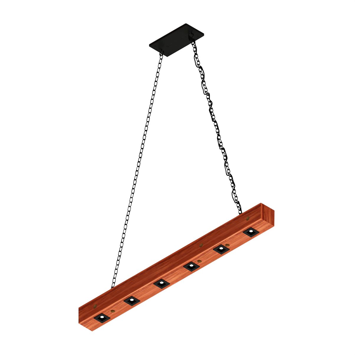 Luminária Pendente Perseu 12w Bivolt Madeira Maciça Corrente