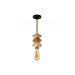Luminária Pendente de Madeira com Corda Jaspe com Lâmpada 4w Ambar