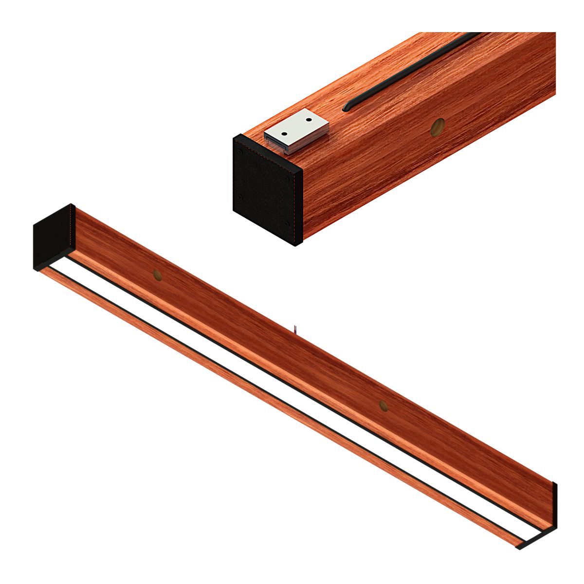 Luminária Teto Led Diamante 36w 4000lm Madeira Maciça