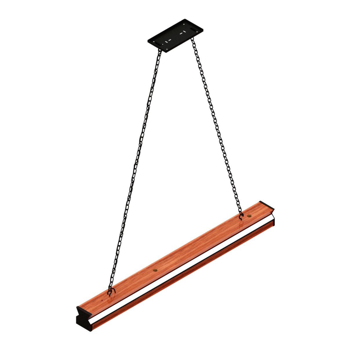 Luminaria Madeira Pendente Led Turquesa 36w 4000lm Corrente
