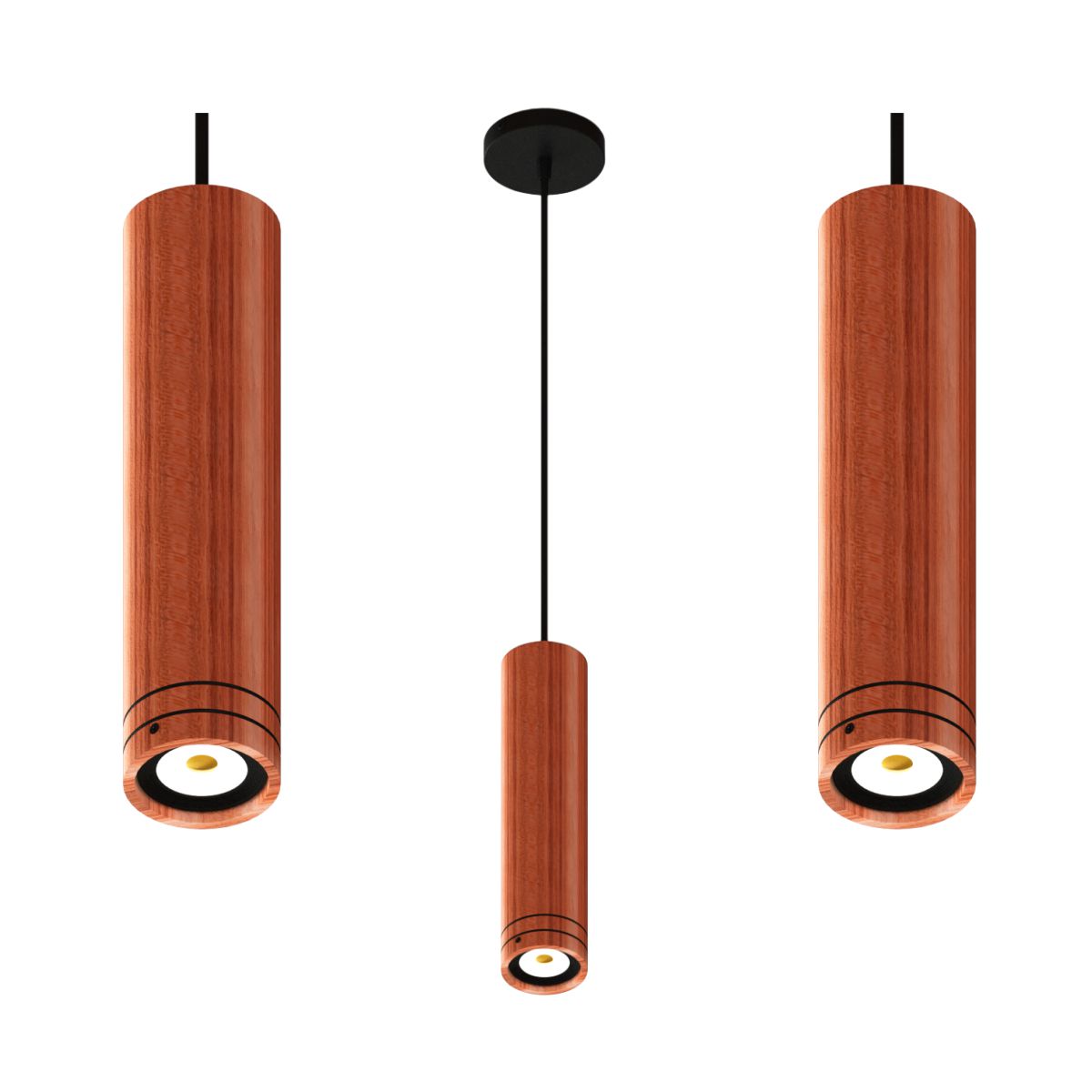 Luminaria Pendente Led Alasca Spot 7w Madeira Bivolt