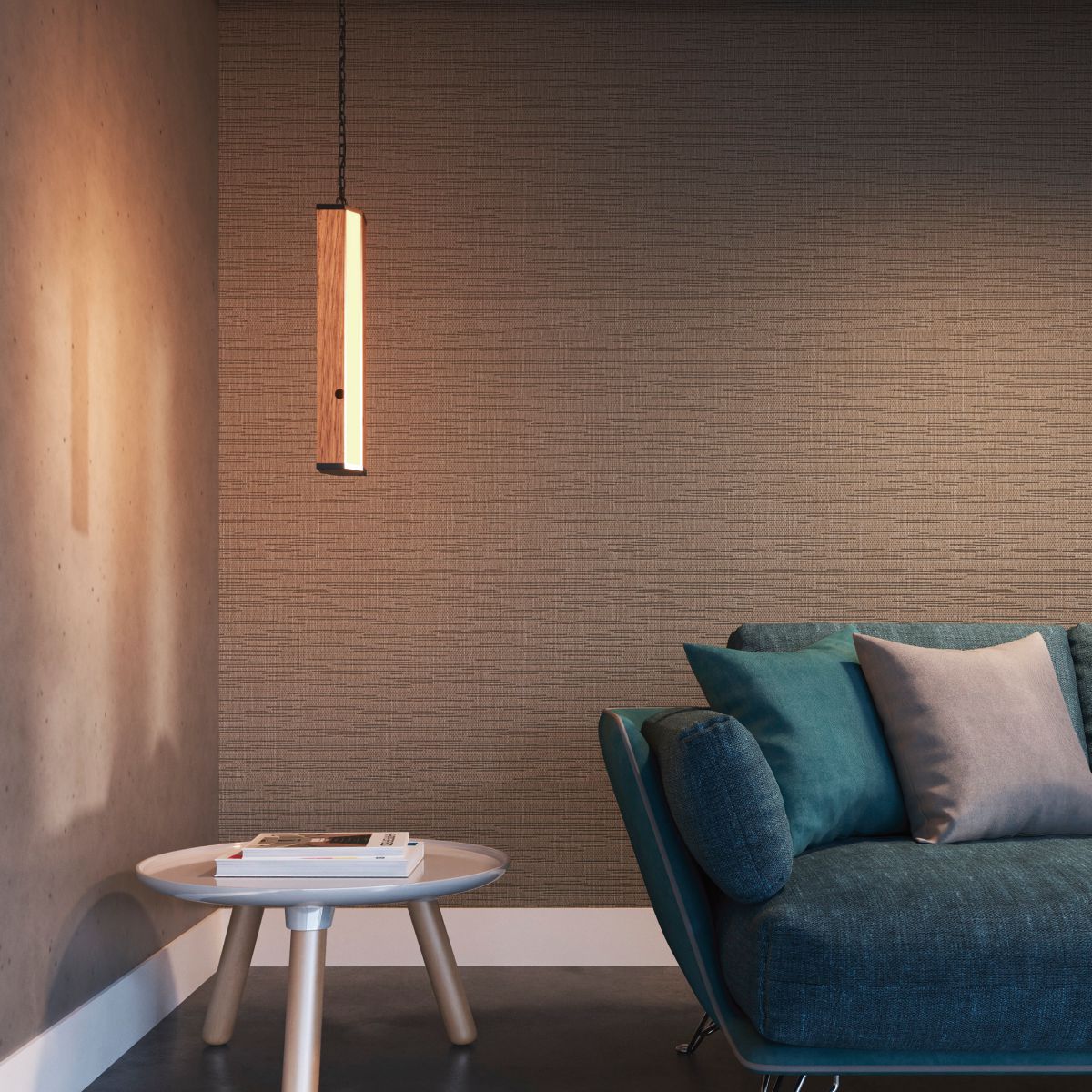 Luminaria Pendente Led Havai 36w 4000l Bivolt Madeira Corrente