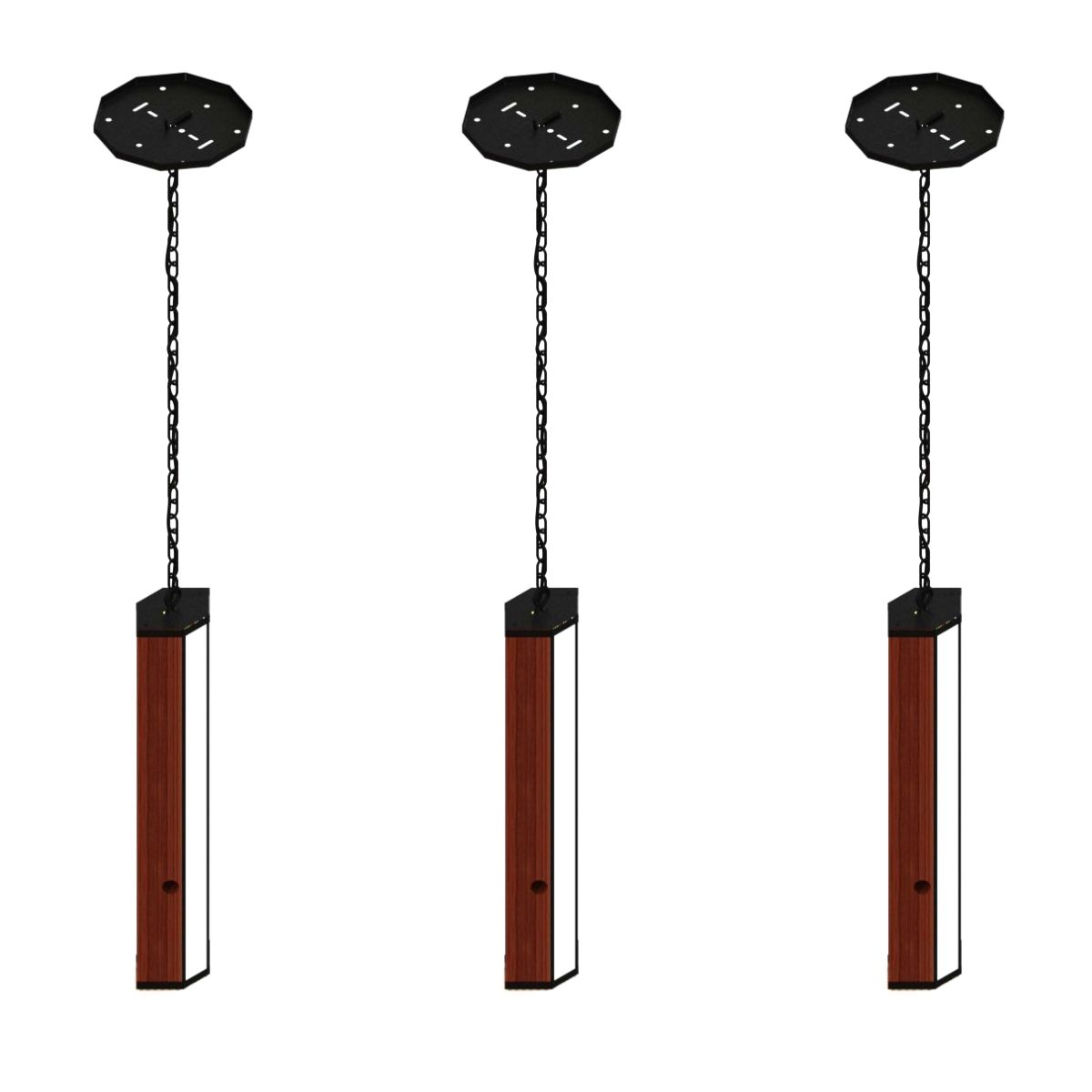 Luminaria Pendente Led Havai 36w 4000l Bivolt Madeira Corrente