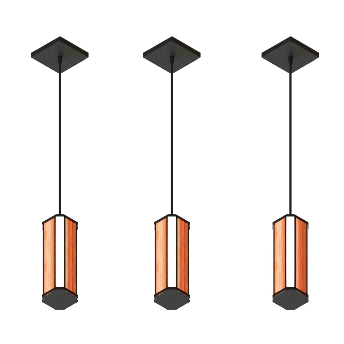 Luminaria Pendente Madeira Canto Agata Led 18w 2000lm Bivolt