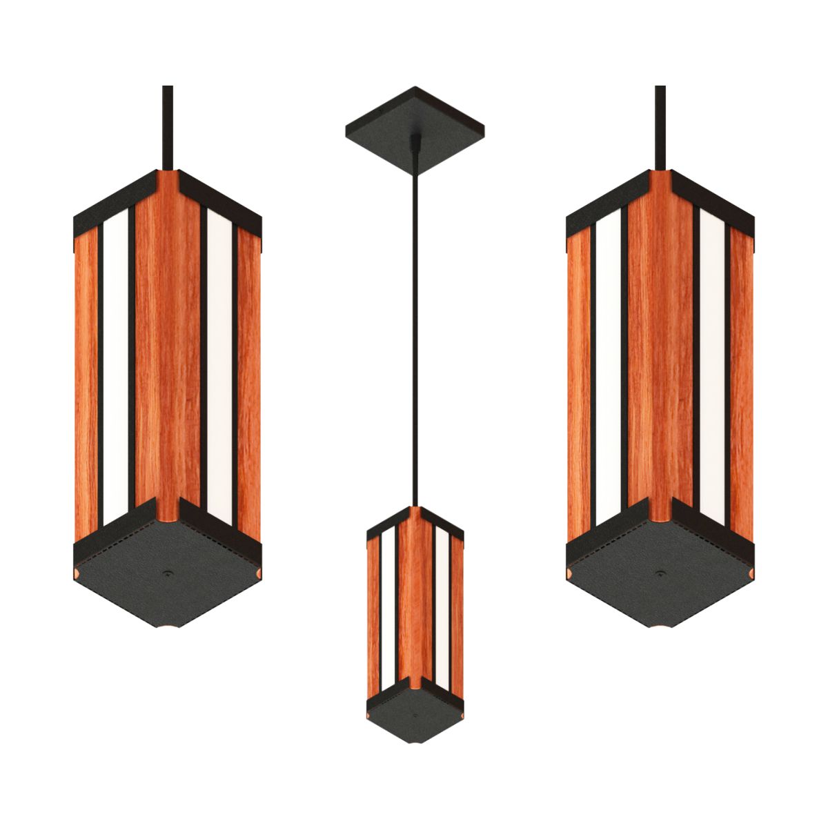 Luminaria Pendente Madeira Centro Agata Led 18w 2000lm