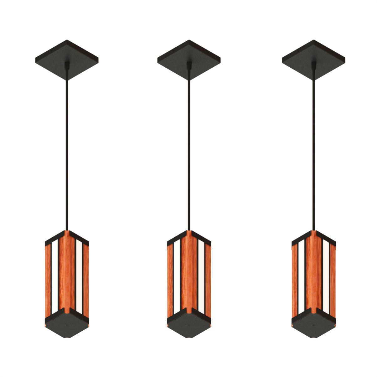 Luminaria Pendente Madeira Centro Agata Led 18w 2000lm