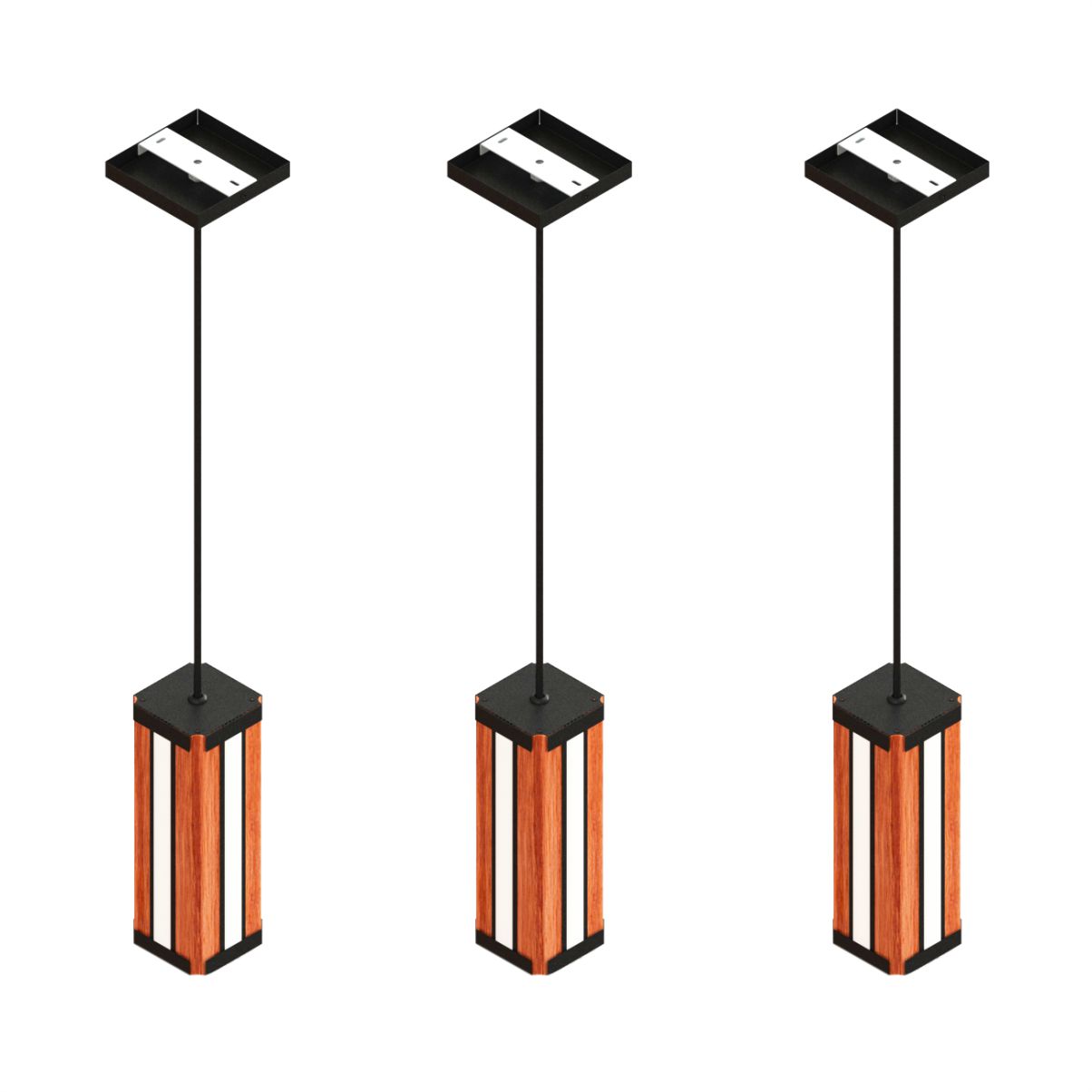 Luminaria Pendente Madeira Centro Agata Led 18w 2000lm
