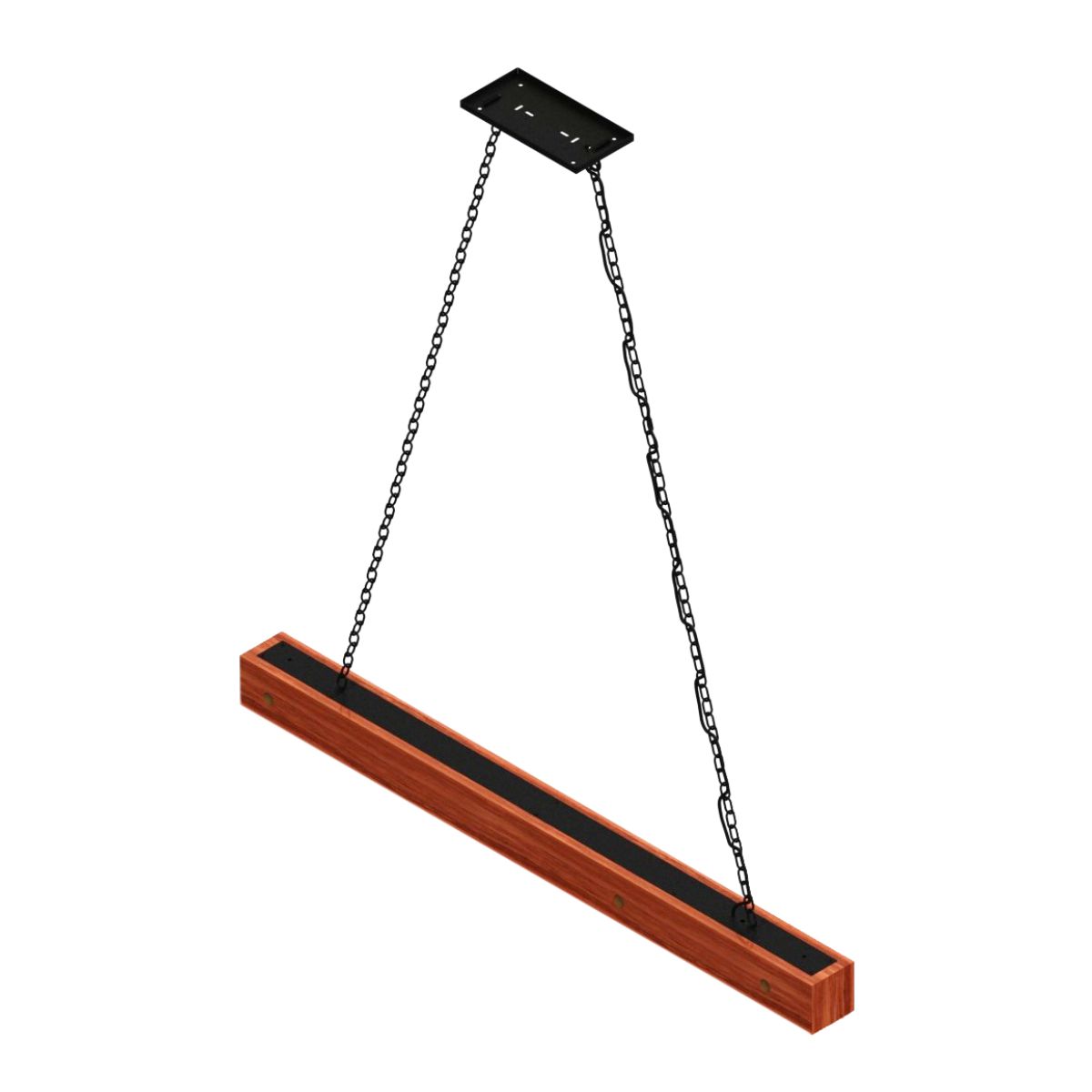 Luminaria Pendente Perseu 40w em Madeira Maciça com Corrente