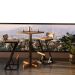 Mesa Bistrô Europa em Madeira Peroba e Estrutura Metálica - Elegância para Ambientes Modernos