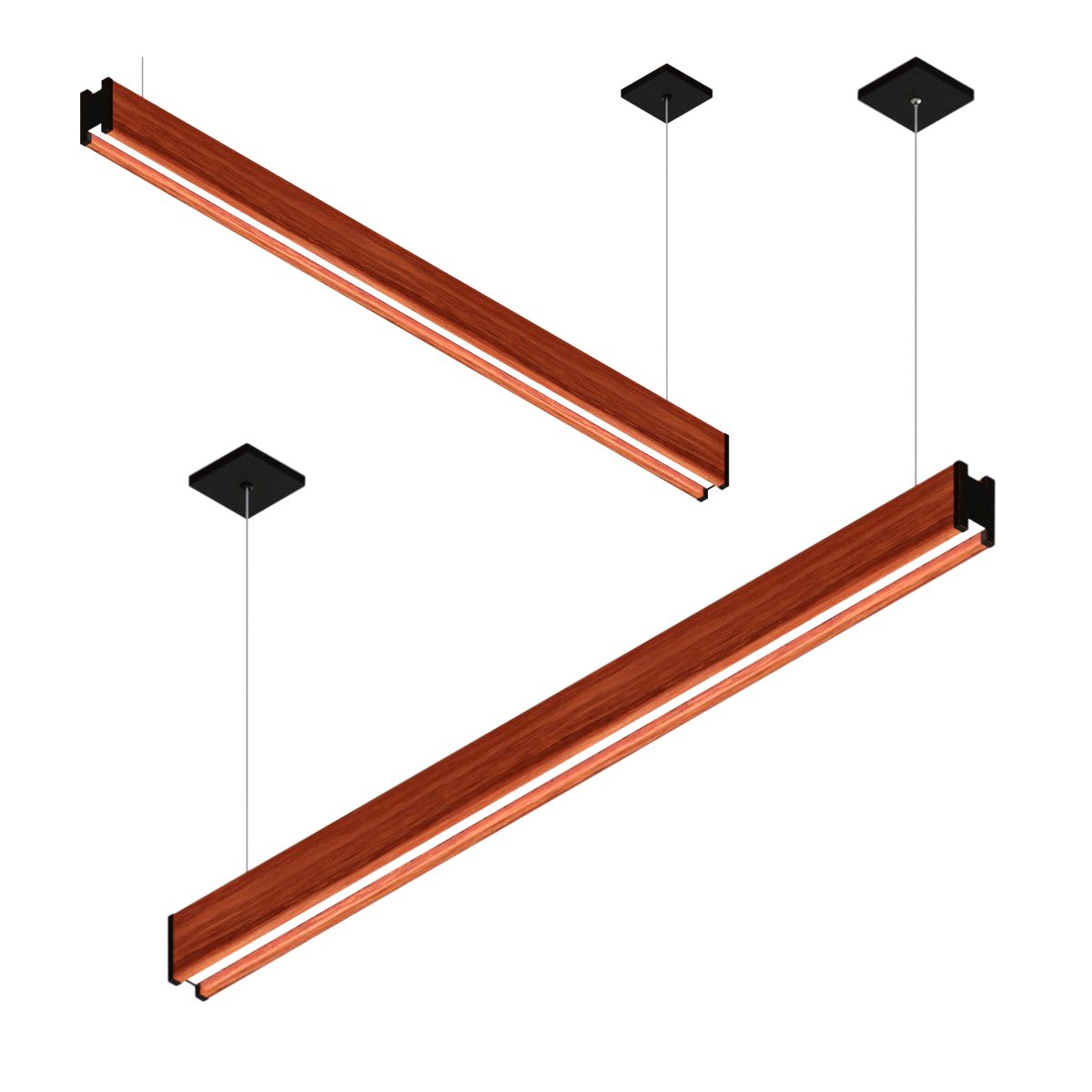 PENDENTE LED MONTANA 72W 8000LM BIVOLT MADEIRA MACIÇA DOIS FOCOS