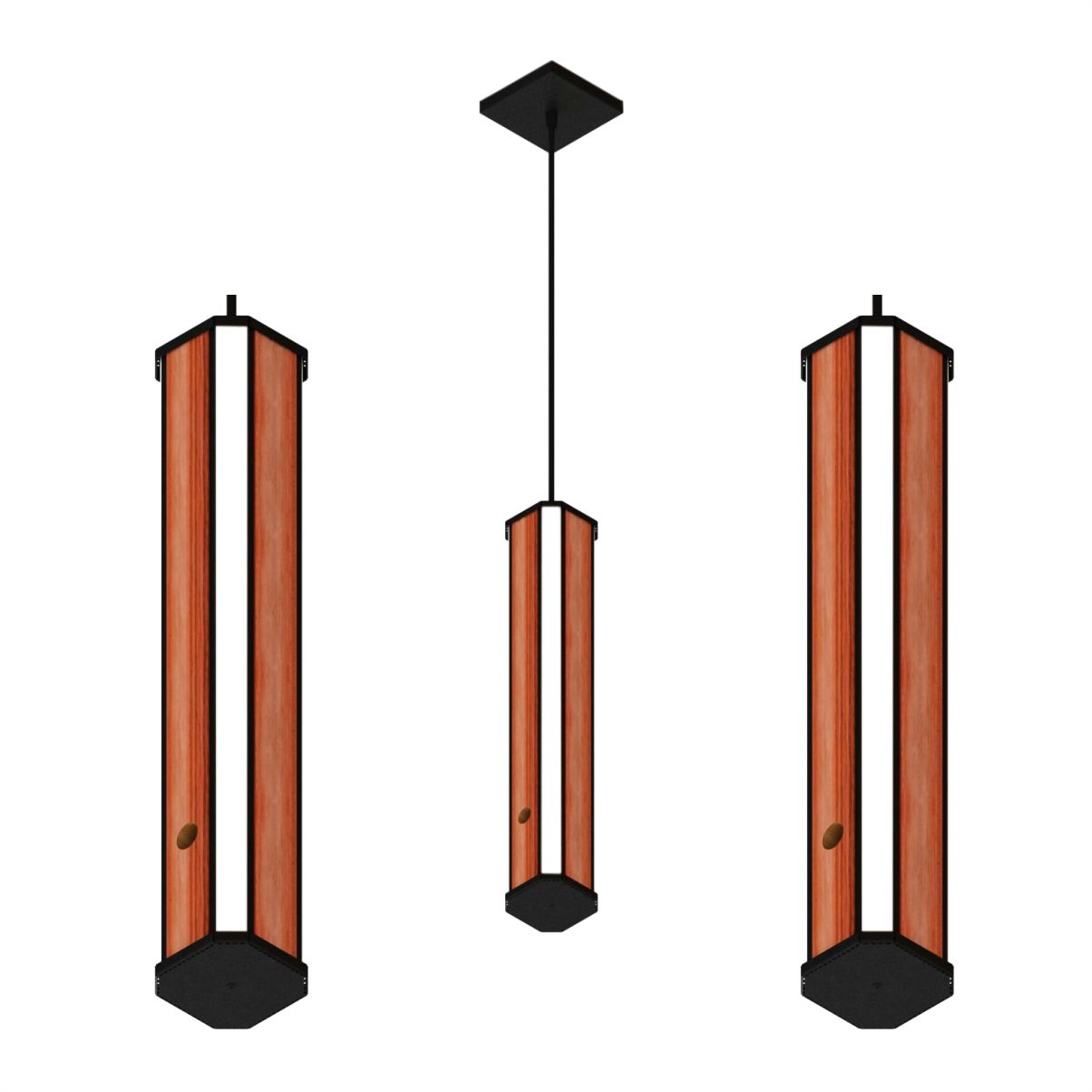 Pendente Canto Madeira Maciça Esmeralda Led 36w 4000lm Bivol