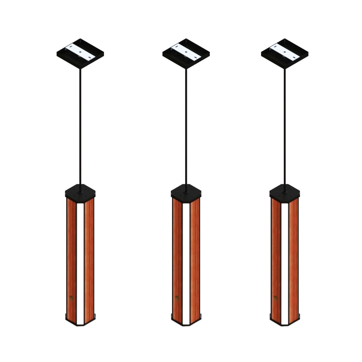 Pendente Canto Madeira Maciça Esmeralda Led 36w 4000lm Bivol