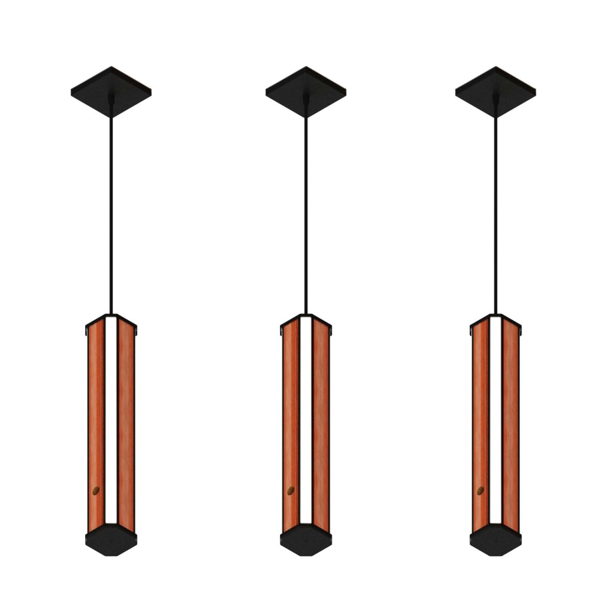 Pendente Canto Madeira Maciça Esmeralda Led 36w 4000lm Bivol