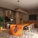 Pendente Horizontal Led Atria 72w 8000lm Prancha de Madeira