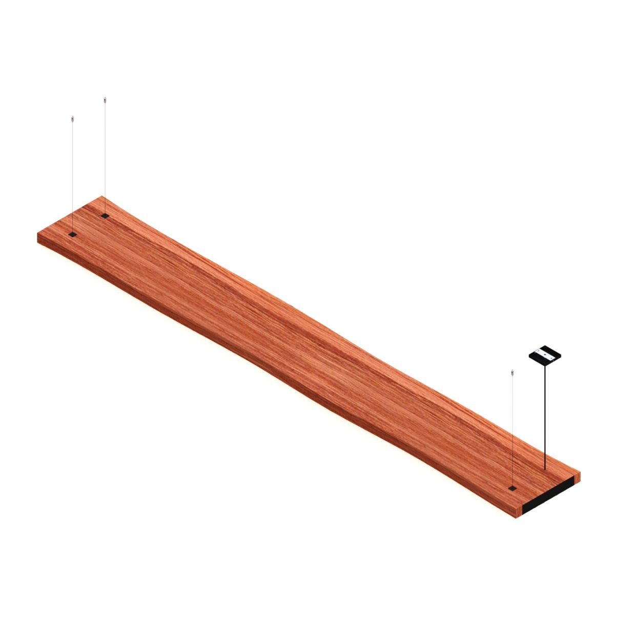 Pendente Horizontal Led Atria 72w 8000lm Prancha de Madeira