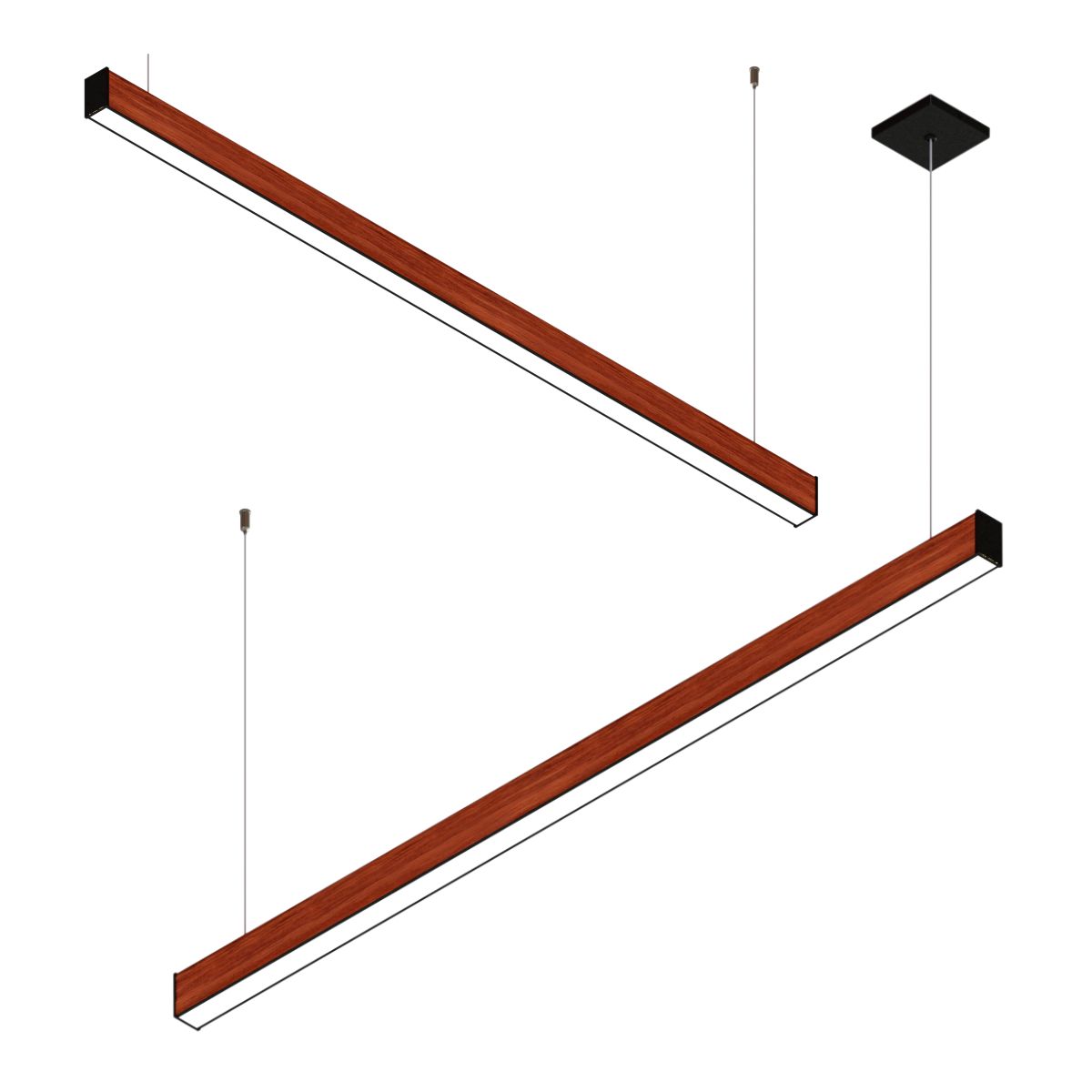 Pendente Horizontal Led Nevada 36w 4000lm Bivolt em Madeira