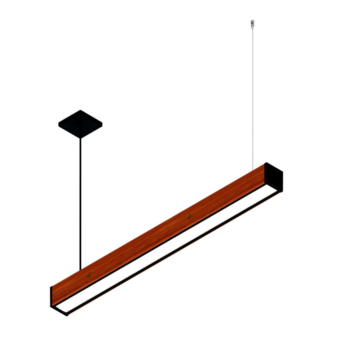 Pendente Horizontal Led Safira 36w 4000lm Bivolt Madeira