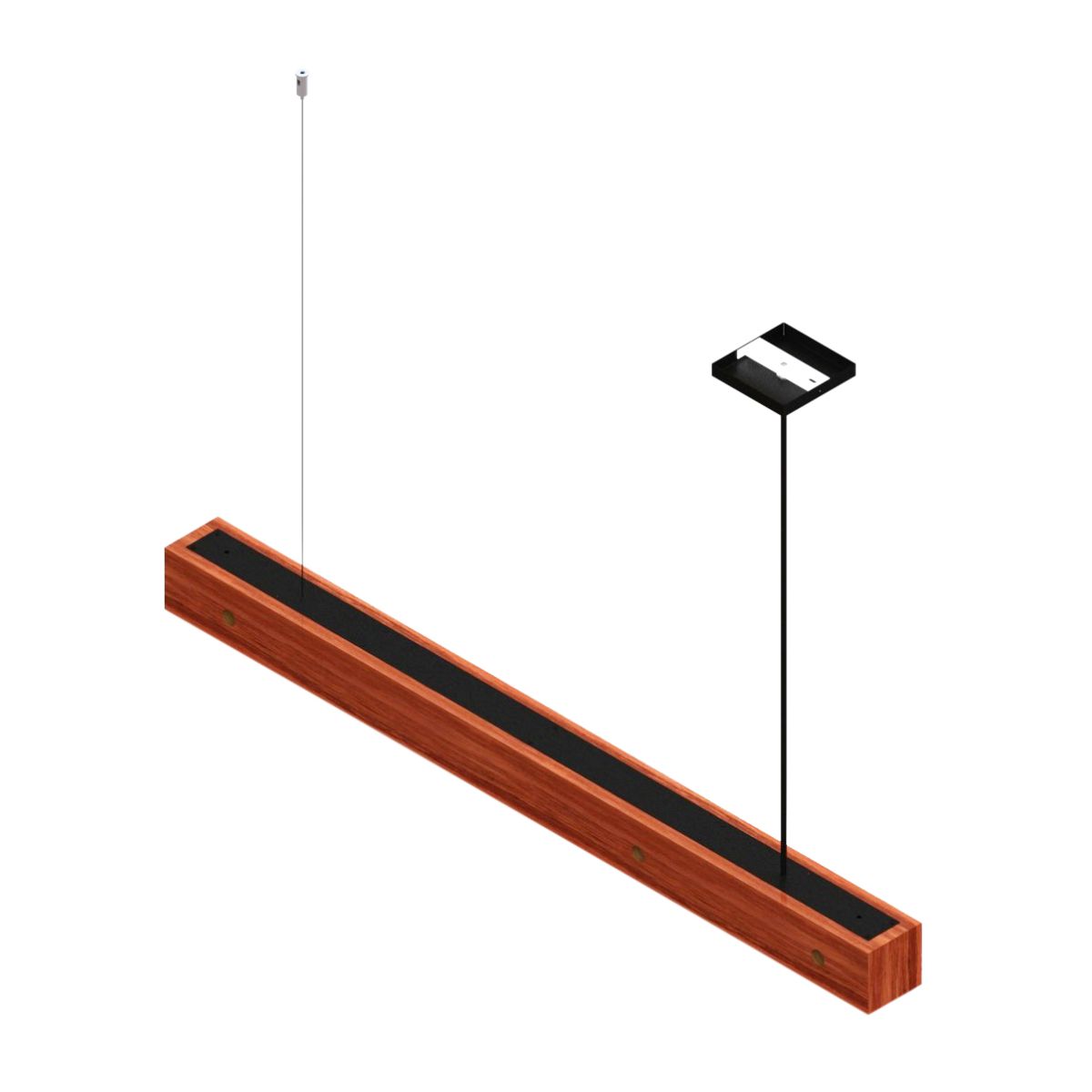 Pendente Horizontal Perseu 12w com 6 Spots Led Madeira