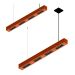 Pendente Horizontal Perseu 40w em Madeira Maciça 4 Spots Led
