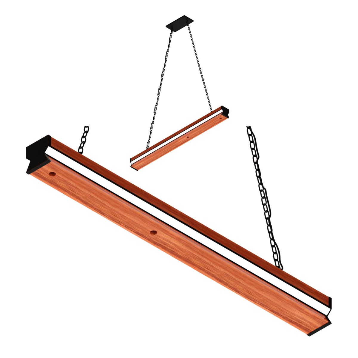 Pendente Led Ônix 36w 4000lm Bivolt Madeira Maciça Corrente