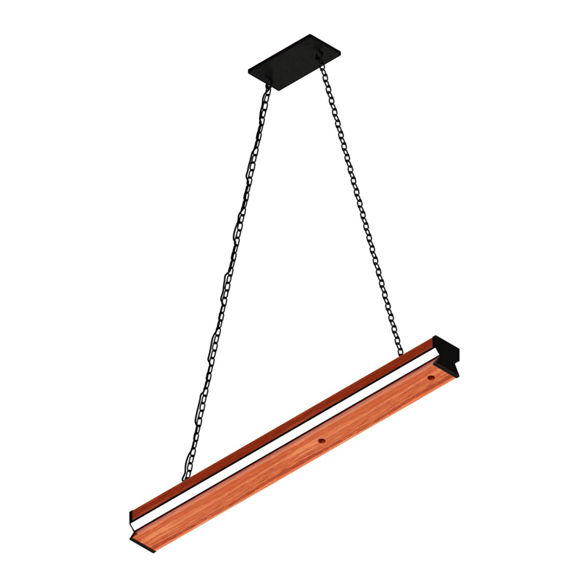 Pendente Led Ônix 36w 4000lm Bivolt Madeira Maciça Corrente
