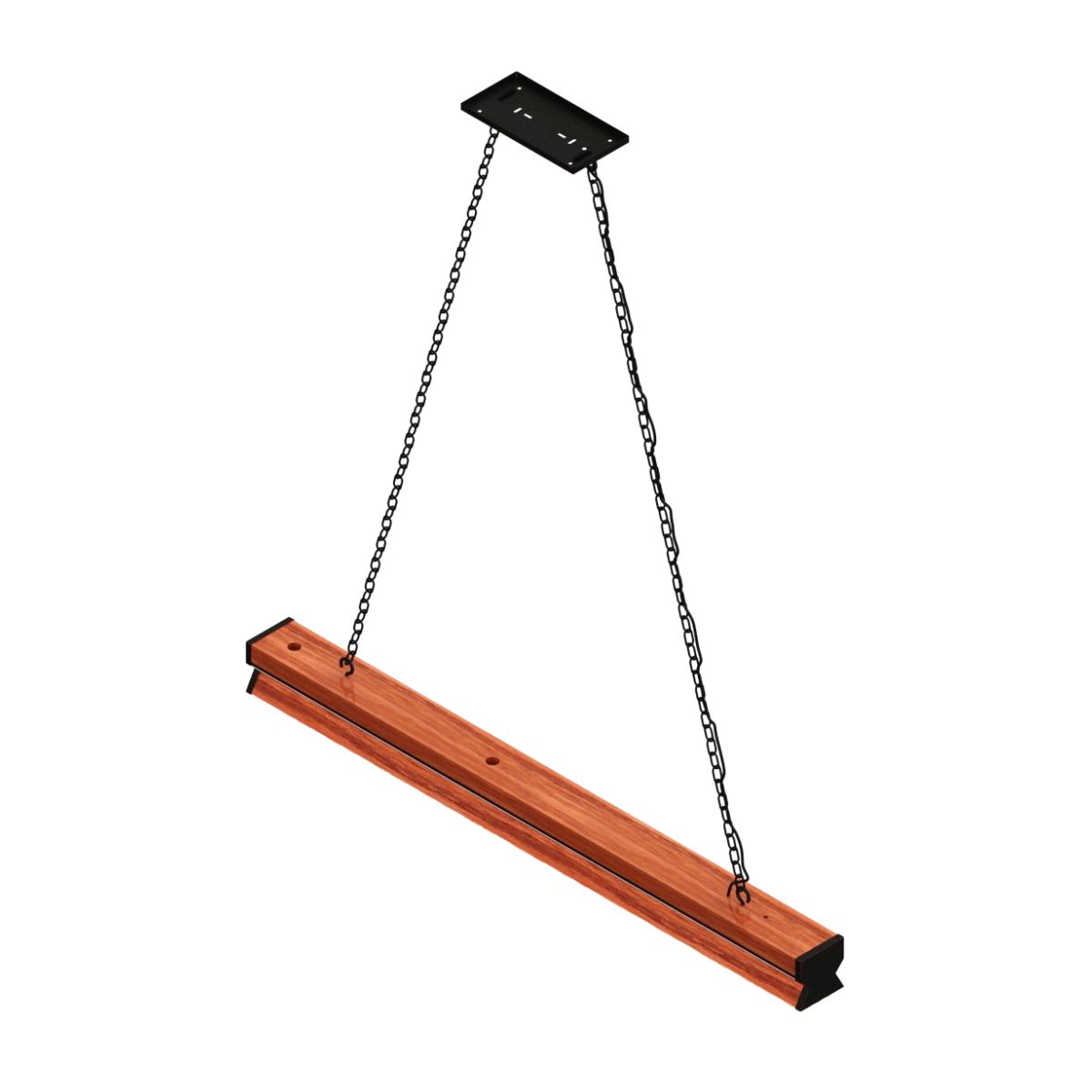 Pendente Led Ônix 36w 4000lm Bivolt Madeira Maciça Corrente