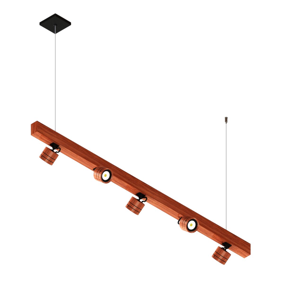 Pendente Led Carolina 35w 3500lm Madeira Maciça Spot