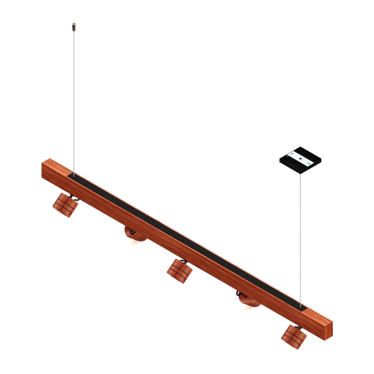 Pendente Led Carolina 35w 3500lm Madeira Maciça Spot