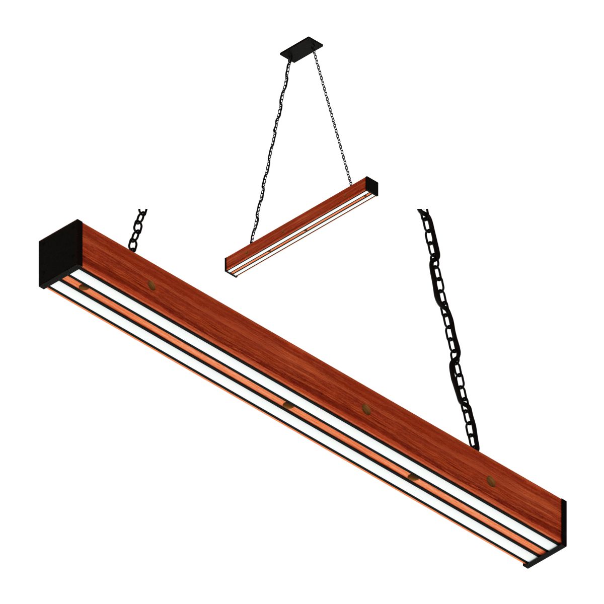 Pendente Led Granada 36w Bivolt Madeira Maciça Corrente