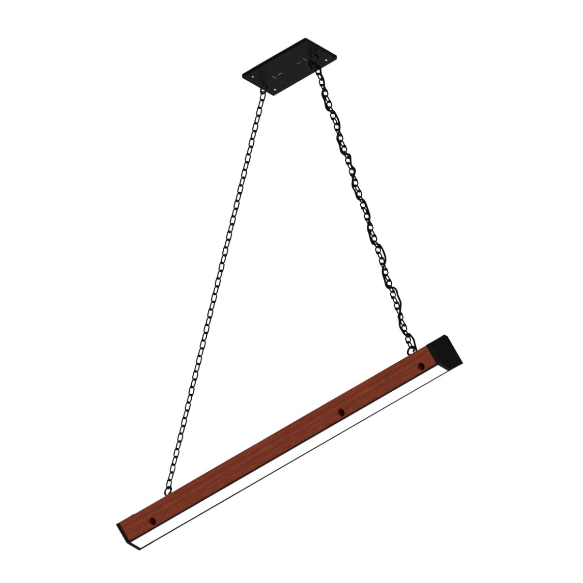 Pendente Led Horizontal Oregon 36w 4000lm Madeira Corrente
