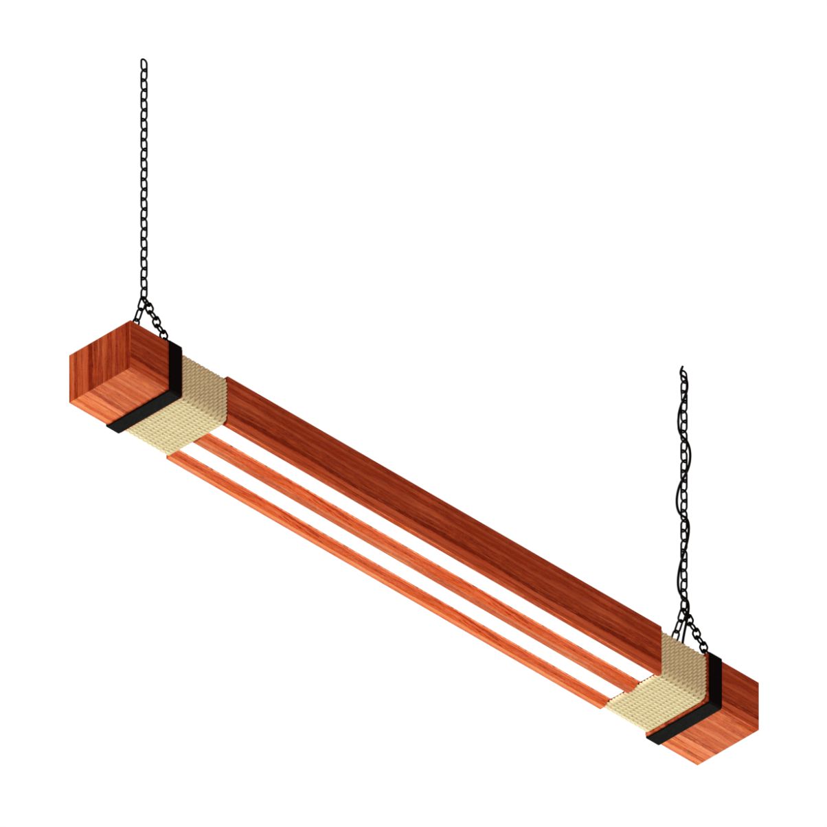 Pendente Led Pégaso 36w 4000lm Bivolt Madeira Maciça Corrente
