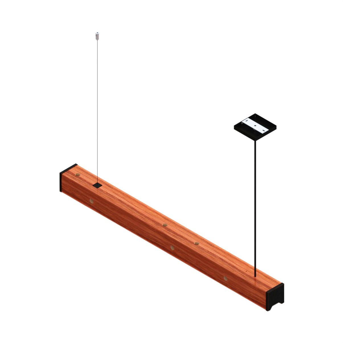 Pendente Led Rubi 36w 4000lm Bivolt Madeira Maciça