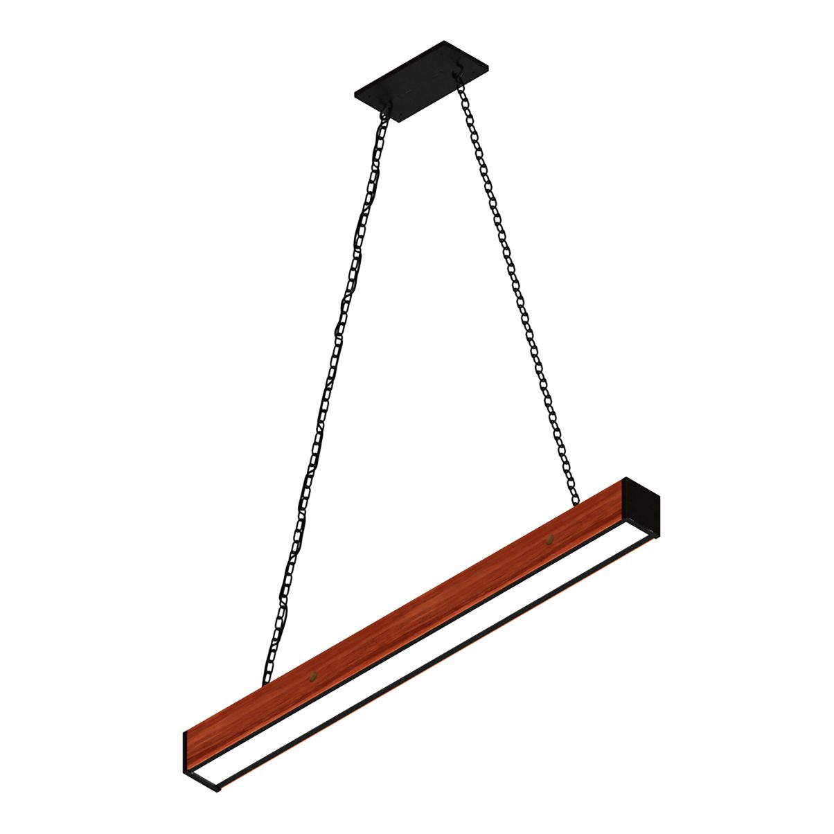 Pendente Led Safira 36w 4000lm Madeira Maciça Corrente