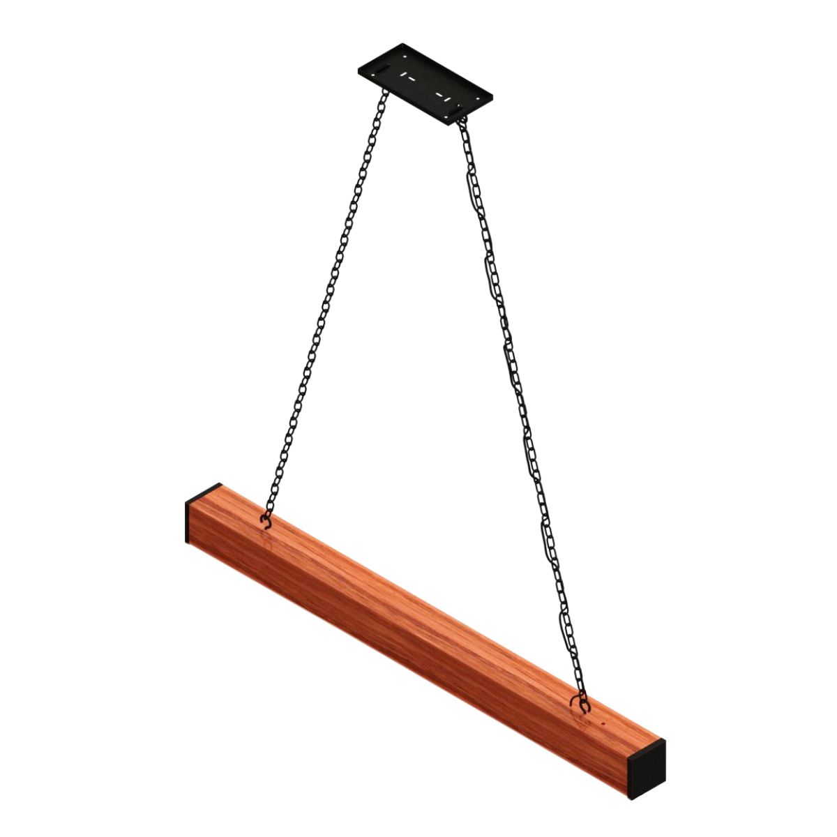 Pendente Led Safira 36w 4000lm Madeira Maciça Corrente